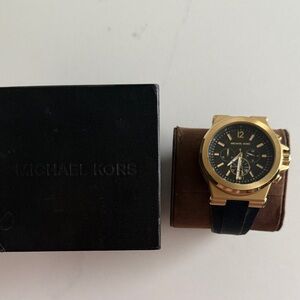Michael Kors Black and Gold Chronograph Watch